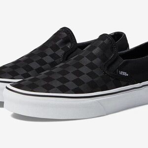 Vans Checkerboard Slip-On in Black and Dark Gray